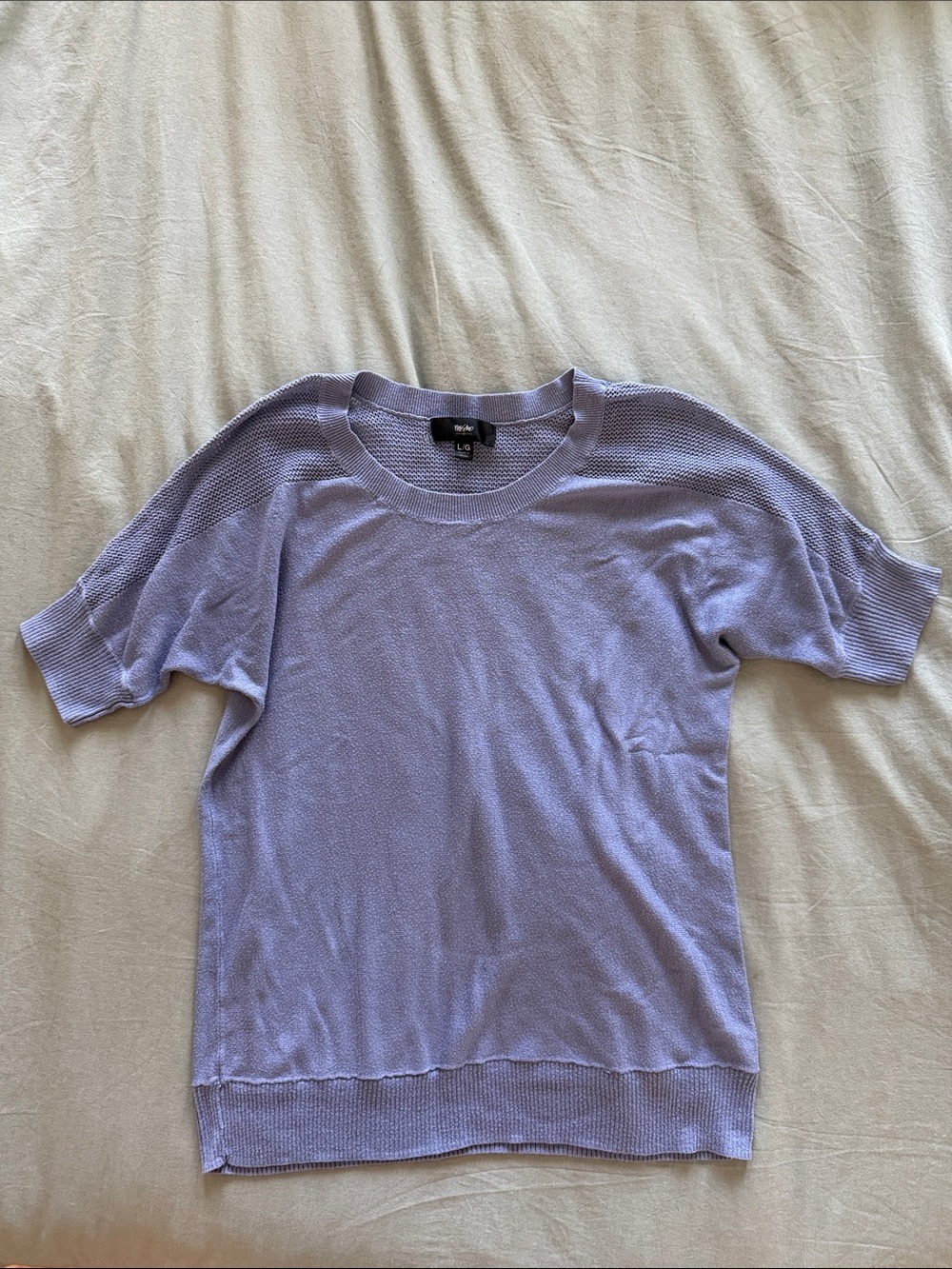 Lilac Short-Sleeve Knit Top